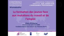 La formation des jeunes face aux mutations du travail et de l'emploi - Intervention d'Alain d'Iiribarne, CNRS
