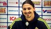 Ibrahimovic grins when asked about a Man United offer