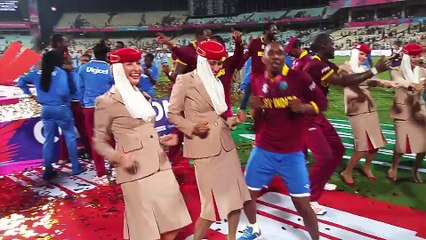 West indian celebrating the vectory