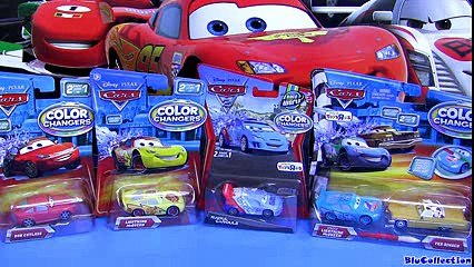 Descargar video: 5 Color Changers Cars 2 Raoul Caroule Rusteze Mcqueen Dinoco Bob Cutlass colour water toys