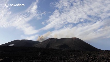Time-lapse of a Mount Etna eruption