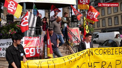 Morlaix. 500 manifestants contre la loi Travail (Le Télégramme)