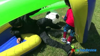 Batman vs Superman HUGE INFLATABLE TOYS for Kids Soccer Challenge Egg Surprise Toy Marvel Avengers