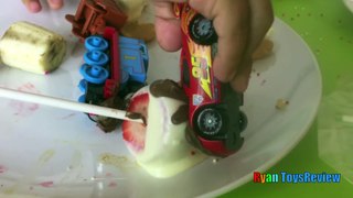Chocolate Covered Food Strawberries Family Fun Activities for Kids Disney Cars Toys Ryan ToysReview