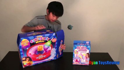 COTTON CANDY MAKER with Lite Wand Egg Surprise Toys Ryan ToysReview