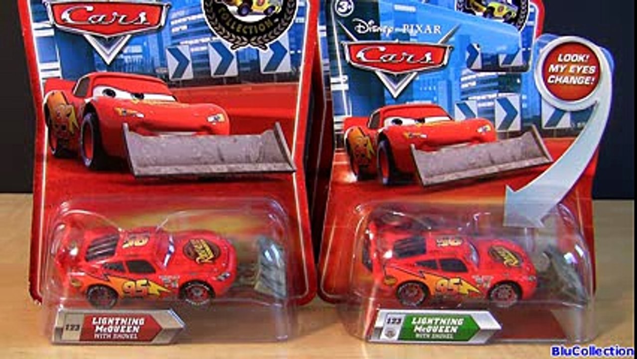 5 Lightning McQueen CARS Collection with shovel, cone & Lenticular eyes Disney Pixar toys review