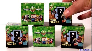 5 Minecraft Surprise CUBES Mystery Boxes Mini Figures QUBE Unboxing by DisneyCollector toychannel