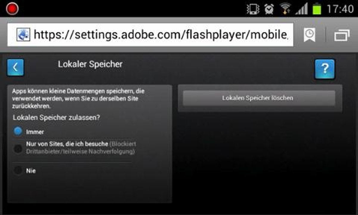 Flash Player für Android