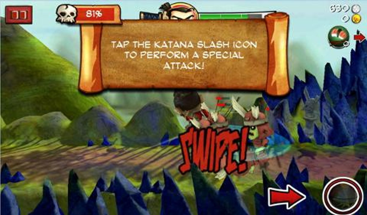 Gameplay von Samurai vs Zombies Defense