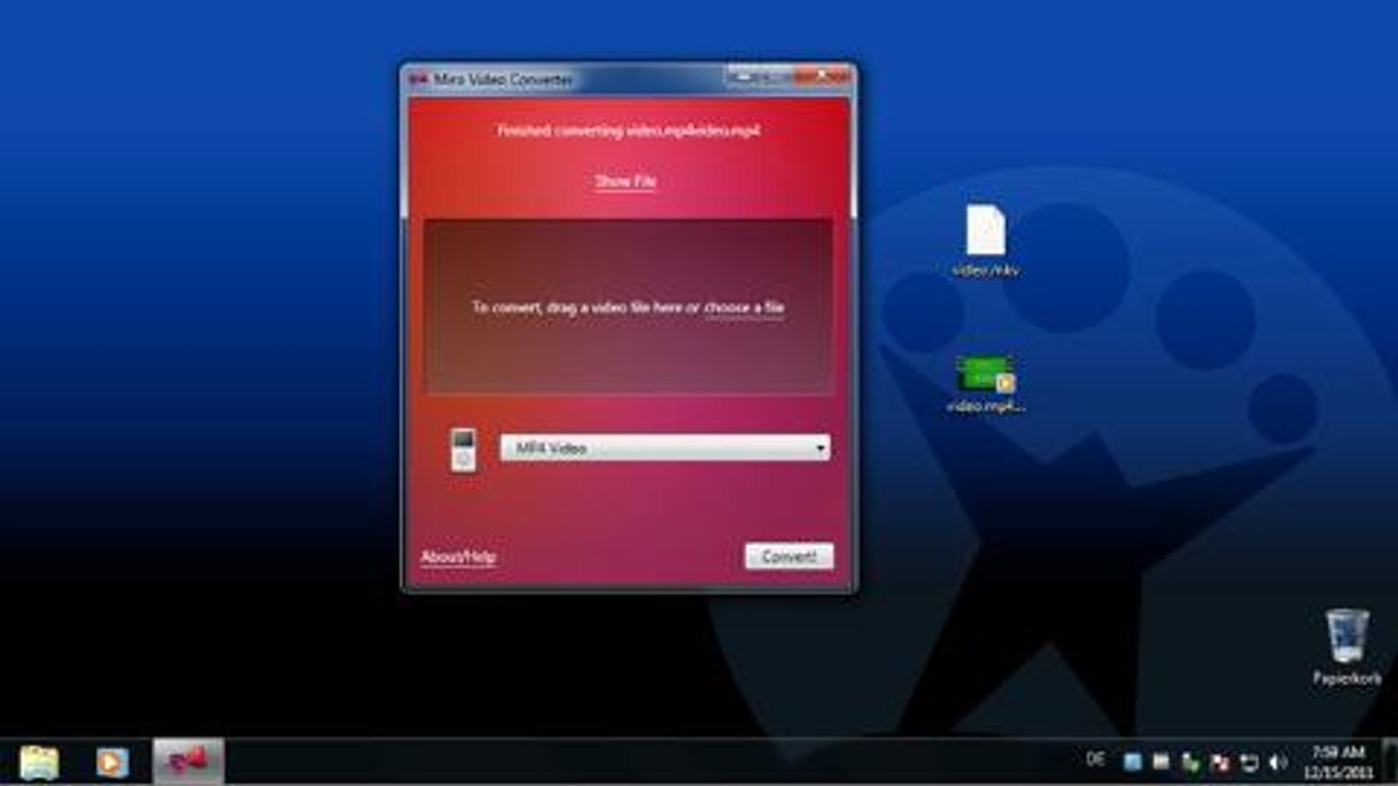 Videokonverter mit sehr einfacher Bedienung