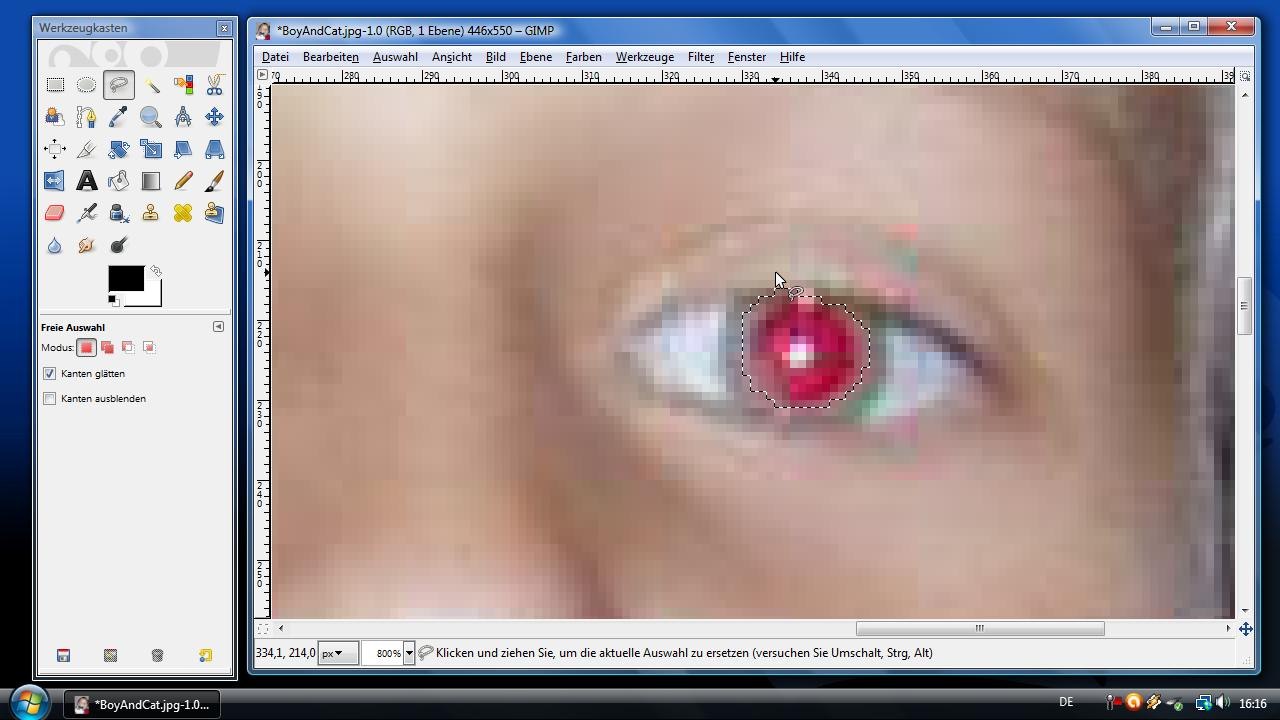 Tutorial: Rote Augen mit Gimp entfernen