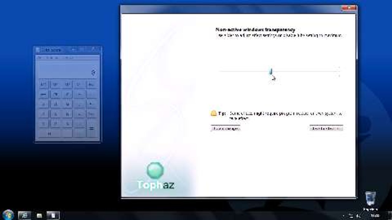 Tranzparenzen und Effekte für Windows