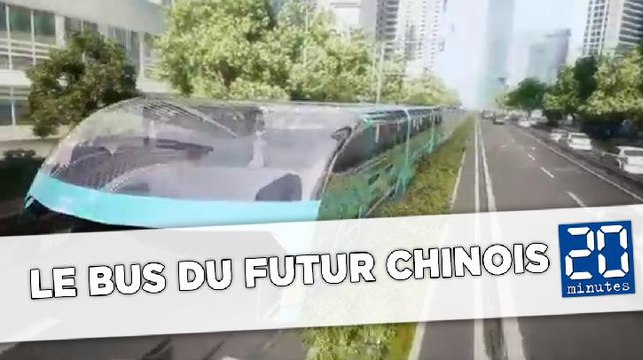 Le bus du futur chinois passe au-dessus des voitures