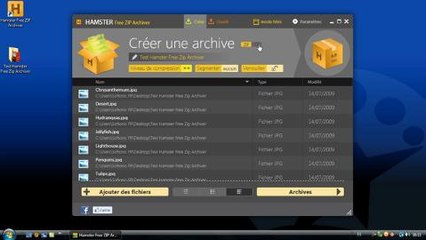 Hamster Free ZIP Archiver: comment créer une archive