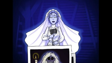 The Haunted Mansion's Hatbox Ghost in "Never think out loud!"