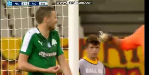 Marcus Berg Hand game Gets Yellow CARD - AEK 1-0 Panathinaikos - 26-05-2016