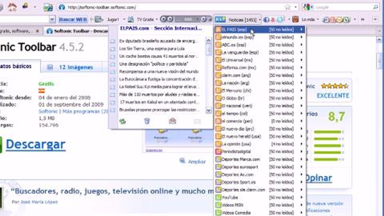 Te presentamos la toolbar de Softonic