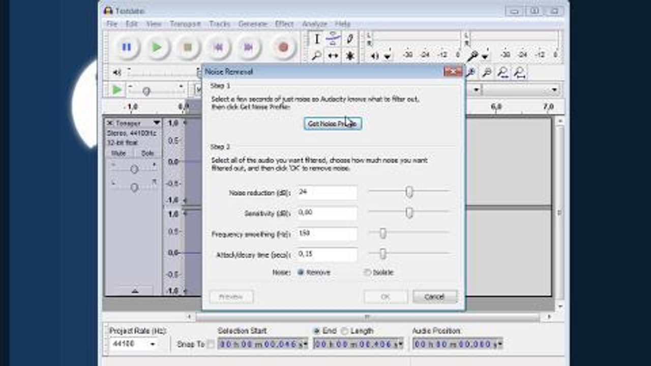 Rauschen mit Audacity entfernen