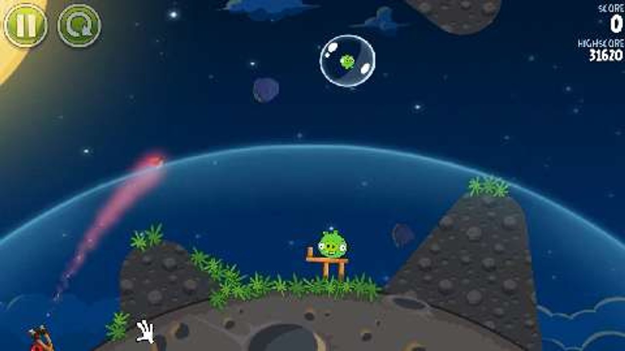 Angry Birds in den Weltraum schießen