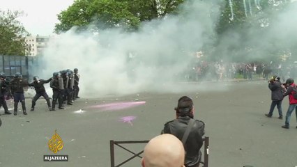 Paris police make arrests after clashes with protesters