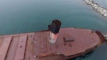 DJI phantom 3 advanced drone lake abandoned ship footage