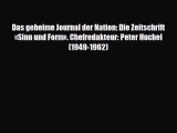 [PDF] Das geheime Journal der Nation: Die Zeitschrift «Sinn und Form». Chefredakteur: Peter