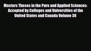 [PDF] Masters Theses in the Pure and Applied Sciences: Accepted by Colleges and Universities