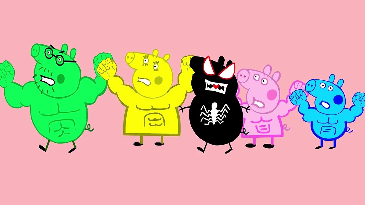 Hulk vs Venom Peppa Pig Crying Finger Family Nursery Rhymes Lyrics learn colors new episode 2016