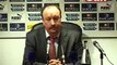 benitez suggests phil dowd referee is blind in interview. Cleans glasses at 2 minutes 19