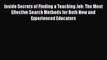 FREE PDF Inside Secrets of Finding a Teaching Job: The Most Effective Search Methods for Both