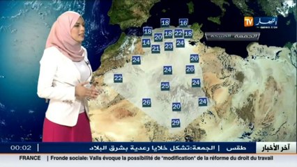 النشرة الجوية : أحوال الطقس ليوم 27 ماي 2016