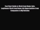 FREE PDF Fast Start Guide to Work from Home Jobs: Legitimate Work from Home Job Opportunities