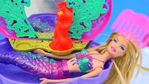 Mermaid Barbie Doll Bath Time in Disney Princess Ariel's Bathtub   Magic Bath Crackles