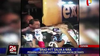 Brad Pitt rescata niña que estaba a punto de ser aplastada por la multitud