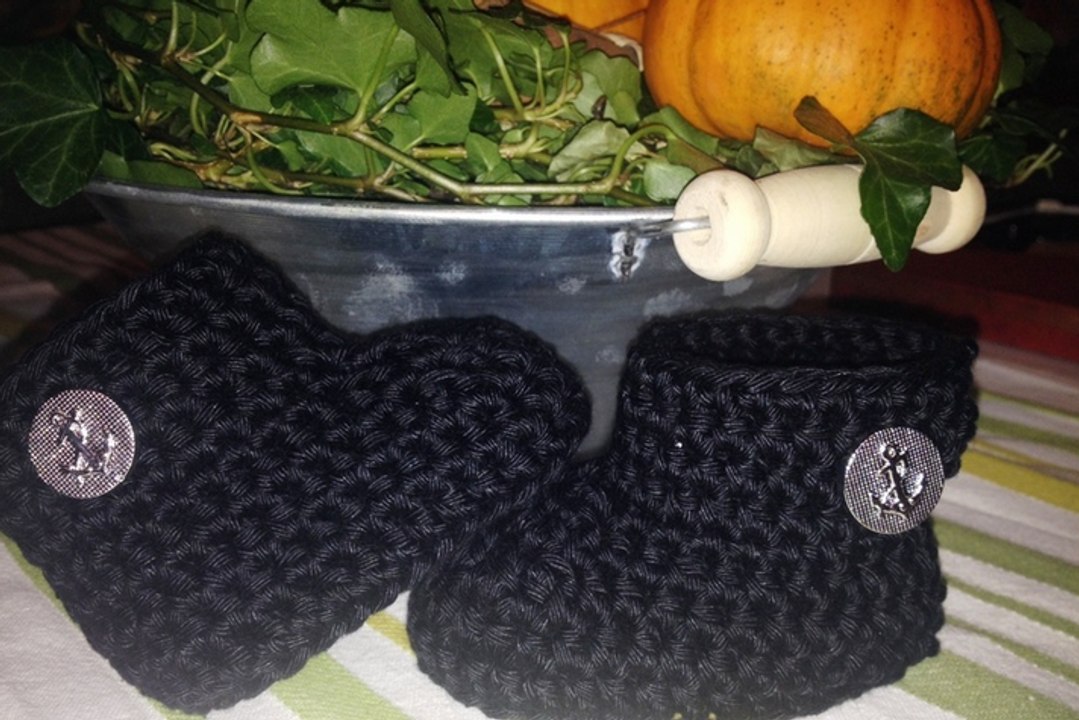 Crochet Baby Bootie - Winter Bootie - Babyshoe - Part 1 - Sole by BerlinCrochet