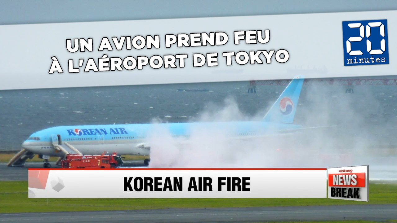 Un avion prend feu à l'aéroport de Tokyo