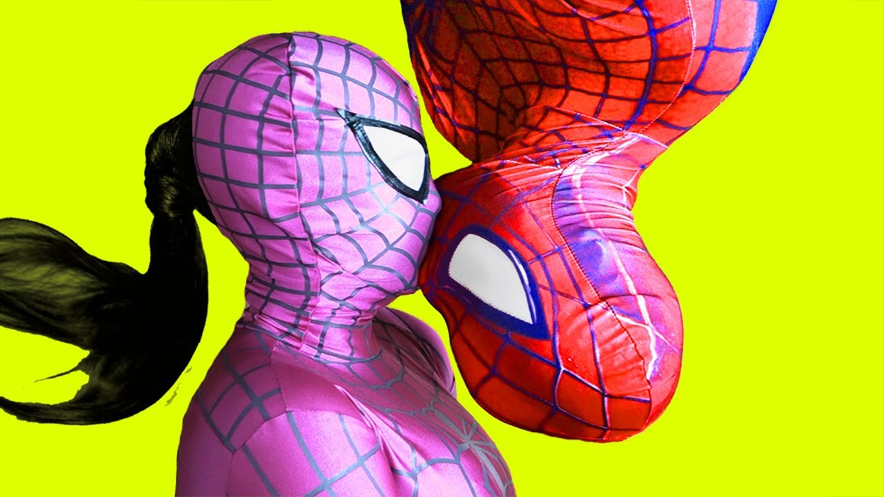 Spiderman vs Pink Spidergirl In Real Life! Pie Face Superhero Having Fun Movie! (1080p)