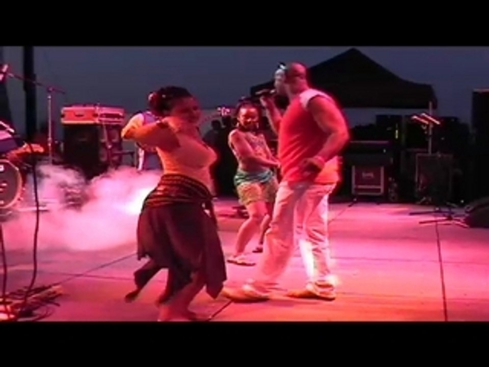 Two girls dancing