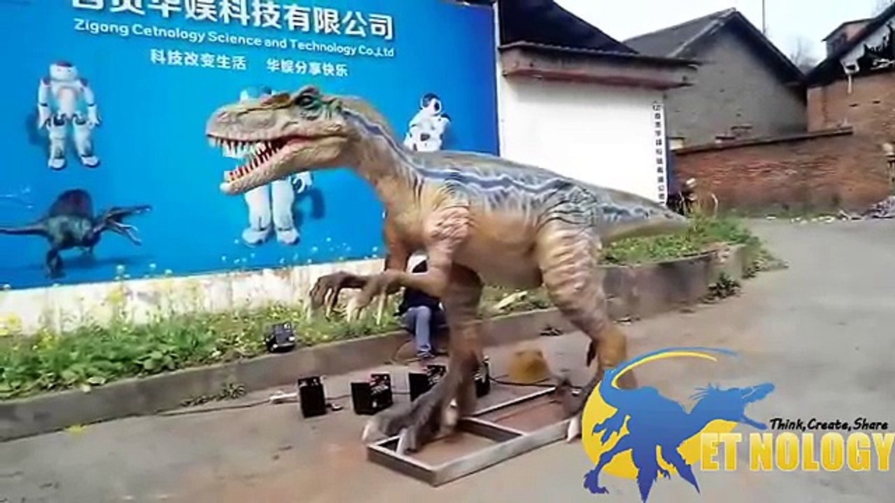 Blue Animatronic Raptor for Jurassic for Park Theme or Outdoor Use -CETNOLOGY