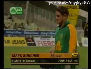 Shoaib akhtar career best six balls against South Africa