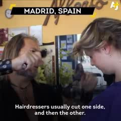 hair cuting with tools of war