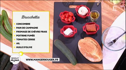 Recette : bruschetta au concombre