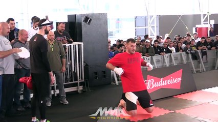 UFC 198: Stipe Miocic Does the Worm at Workouts