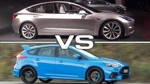 Ford Focus RS Vs Tesla Model S 70D