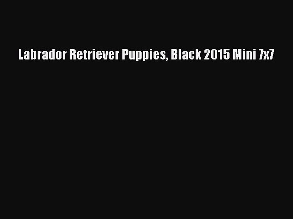 Read Labrador Retriever Puppies Black 2015 Mini 7x7 Ebook Free