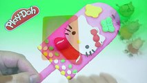 PLAY DOH HELLO KITTY FUN!! lean make ice cream popsicle peppa pig toys 2016