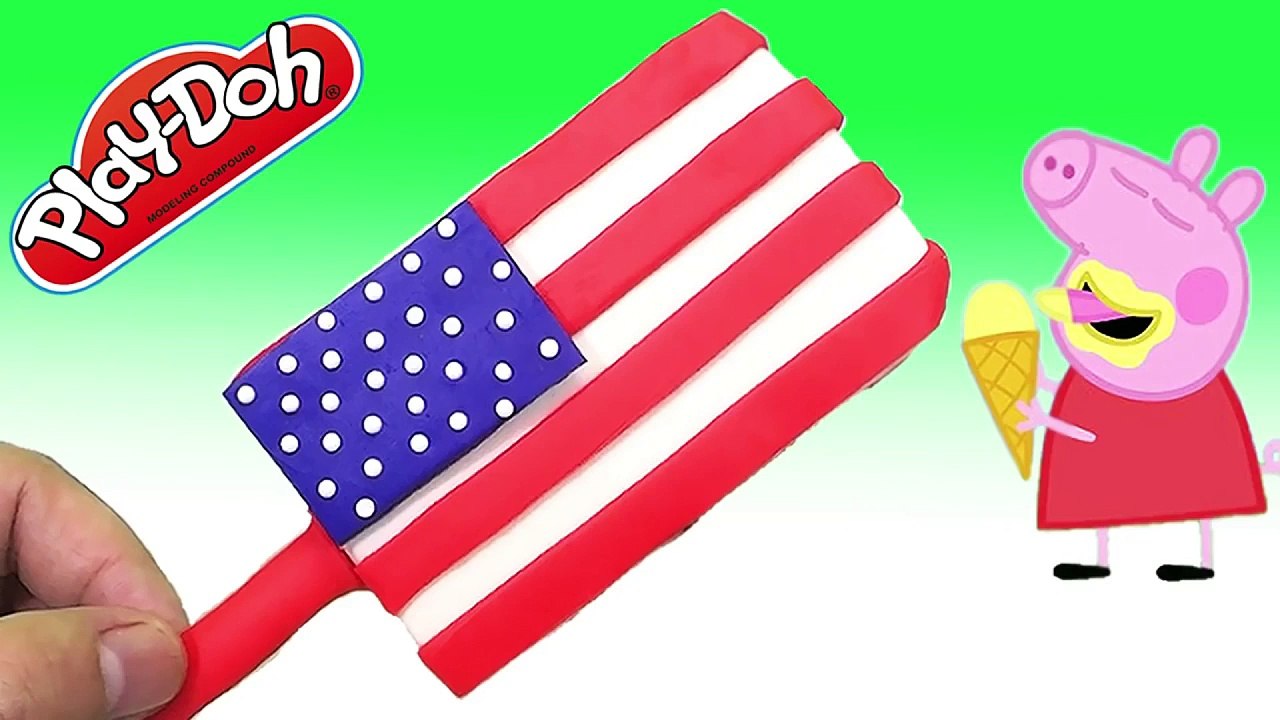 play doh flag   make wonderful ice cream popsicle with peppa pig español family toys