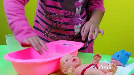 Baby Bath Time Toy Doll Bathing Baby Video by Eva