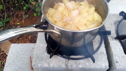 Cooking on my 4 burner rocket stove