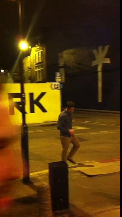 Greggles does the bin bag hammer throw.......badly.